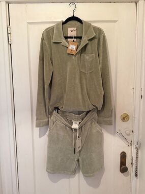 ✨ OAS Velour Set – Washed Green – Men’s Size M – NWT Luxe Lounge Set ✨
